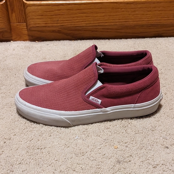 VANS CUSTOM Slip On Maroon Patterned Suede W9 M7.5 - Picture 5 of 5